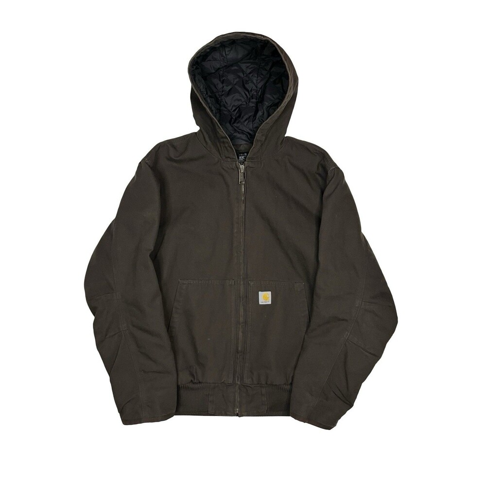 Carhartt Canvas Hooded Zip Jacket J130-M Men’s Size XL Brown